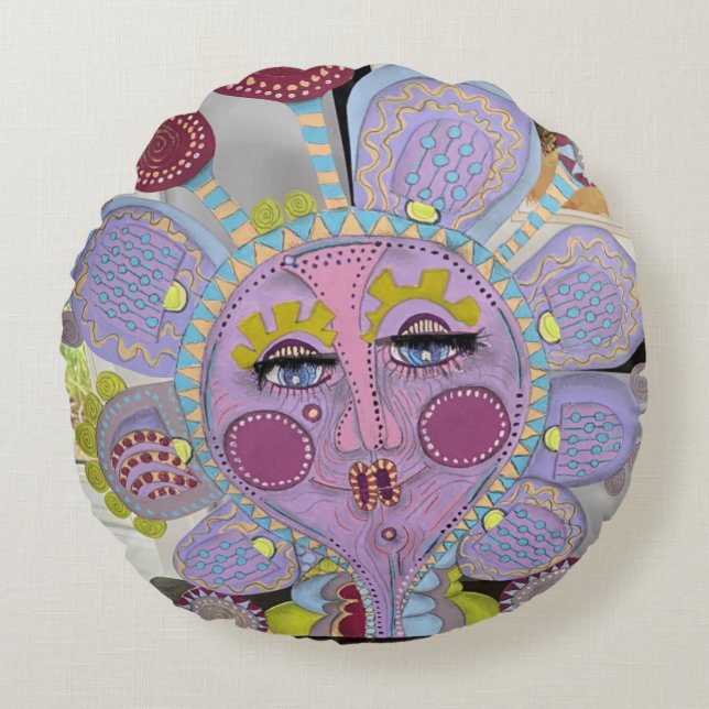 Whimsical Face Pillow (Front)