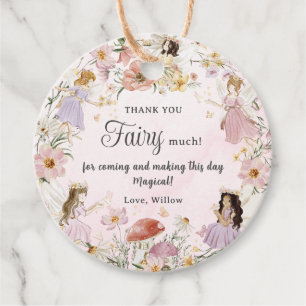 Whimsical Fairies Birthday Flower Garden Meadow Favour Tags