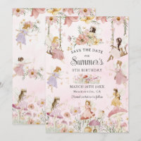 Whimsical Fairies Birthday Flower Garden Meadow