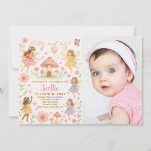 Whimsical Fairy Anniversaire Invitation avec photo
