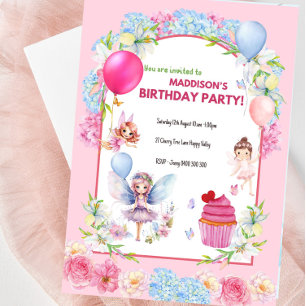 Whimsical Fairy Birthday Invitation For Girls