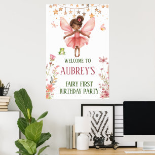 Whimsical Fairy First Birthday Poster