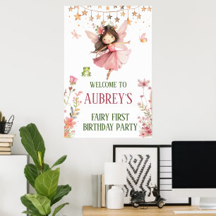 Whimsical Fairy First Birthday Poster