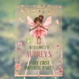 Whimsical Fairy First Birthday Welcome Sign