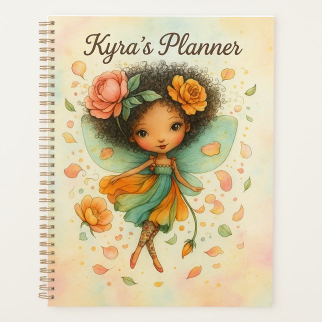 Whimsical Fairy Floral Watercolor Planner (Front)