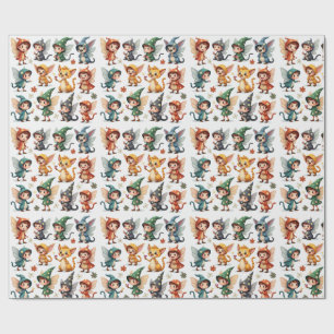 Whimsical Fairy & Forest Friends Wrapping Paper
