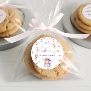 Whimsical Fairy Forest Garden Girl Brthday Classic Round Sticker