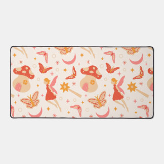 Whimsical Fairy Forest Pattern Desk Mat