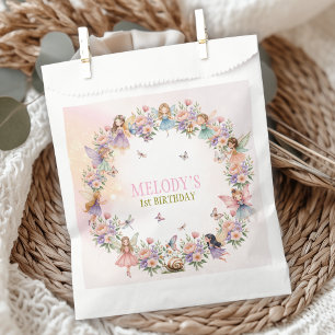 Whimsical fairy garden 1st birthday  favour bag