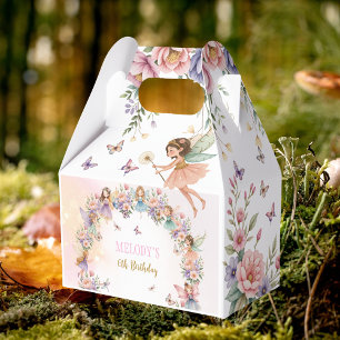 Whimsical fairy garden 6th birthday favor box