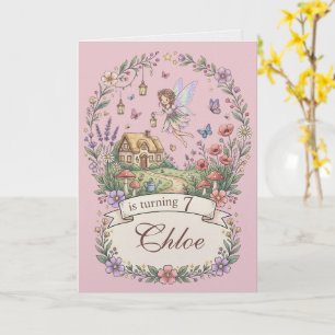 Whimsical Fairy Garden Customized Birthday Card