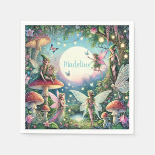 Whimsical Fairy Garden Enchanted Birthday  Napkin