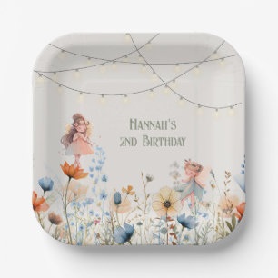 Whimsical Fairy Garden Magic Birthday Paper Plate