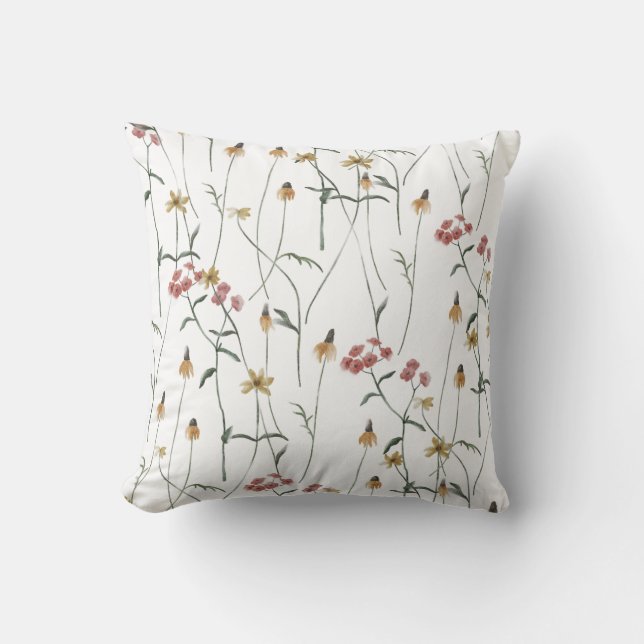 Whimsical Fairy Garden Throw Pillow (Front)