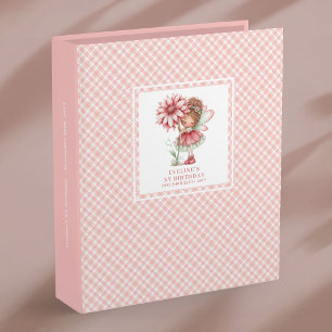 Whimsical Fairy Girl 1st Birthday Blush Pink  Binder