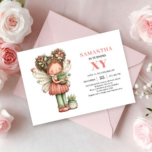 Whimsical Fairy Girl 2nd Birthday Pink Magic Invitation