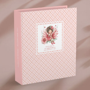 Whimsical Fairy Girl 6th Birthday Floral Pink  Binder