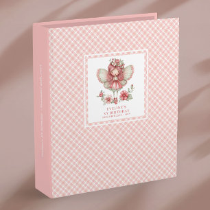 Whimsical Fairy Girl 6th Birthday Pink Flowers  Binder