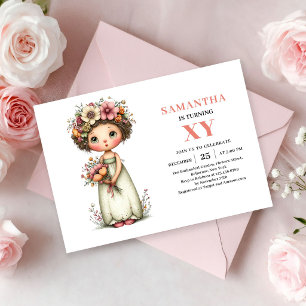 Whimsical Fairy Girl Birthday Pastel Floral invite