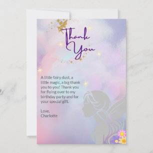 Whimsical Fairy Girl Thank You Card