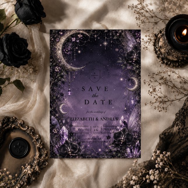 Whimsical Fairy Goth Wedding Save The Date (Creator Uploaded)