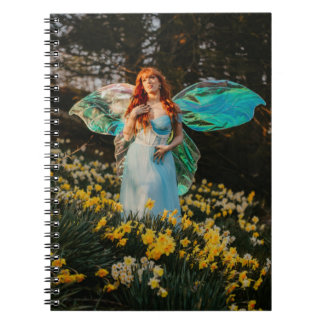 Whimsical Fairy in a Daffodil Field - Notebook