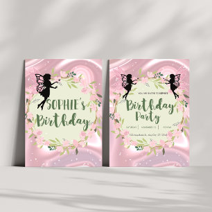 Whimsical Fairy kids birthday invitation card