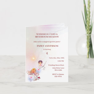 Whimsical Fairy Magical 4th Birthday Invitation 