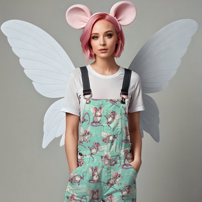 Whimsical Fairy Rats - blue Fabric (Creator Uploaded)