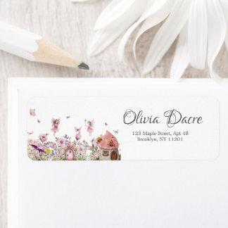 Whimsical Fairy Return Adresse Label Baby shower