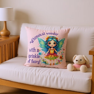 Whimsical Fairy Sparkle Throw Pillow