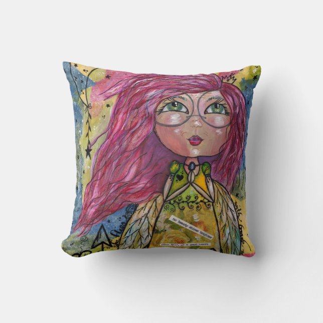Whimsical Fairy - Starla LightHeart Throw Pillow (Front)
