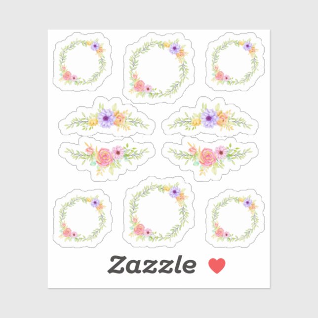 Whimsical Fairy Tale Roses Floral Wreath & Borders (Sheet)
