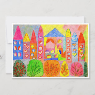 Whimsical Fairy Tale Town Thank You Card