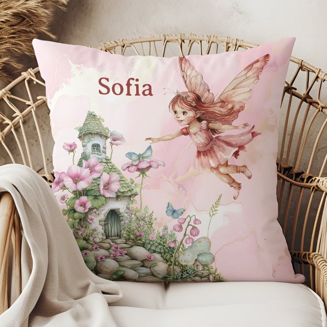 Whimsical Fairy-Themed Throw Pillow (Creator Uploaded)