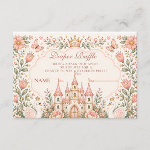 Whimsical Fairytale Castle Diapper Raffle Enclosure Card