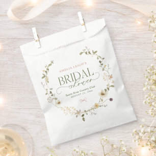 Whimsical Fairytale Garden & Bows Bridal Shower Favour Bag