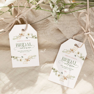 Whimsical Fairytale Garden & Bows Bridal Shower Gift Tags