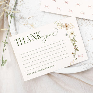 Whimsical Fairytale Garden & Bows Thank You Card