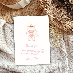 Whimsical Fairytale Unicorn Bottle Baby Shower  Thank You Card