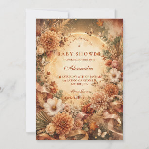 Whimsical Fall Boho Baby Shower Invitation