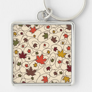 Whimsical Fall Curly Maple Leaf Pattern Keychain