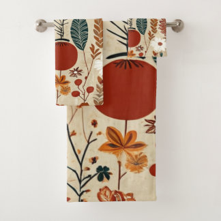 Whimsical Fall Design Bath Towel Set