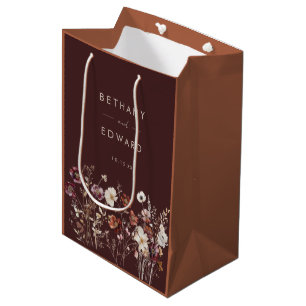 Whimsical Fall Dried Flowers Wedding Medium Gift Bag