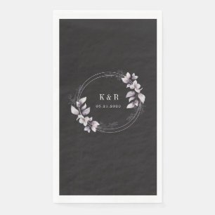 whimsical fall floral monogram wedding napkin