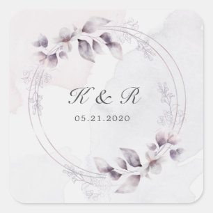 whimsical fall floral Wedding Square Sticker