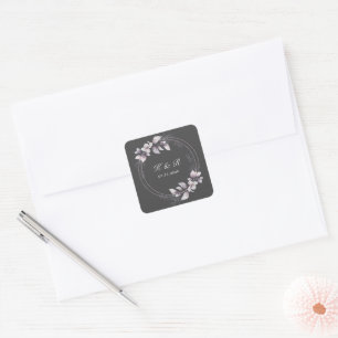 Whimsical Fall Floral Wedding Square Sticker
