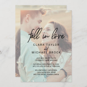 Whimsical Fall In Love All In One Wedding Invitation