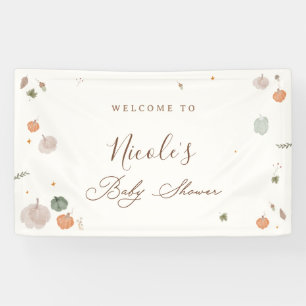 Whimsical Fall Little Pumpkin Baby Shower Banner