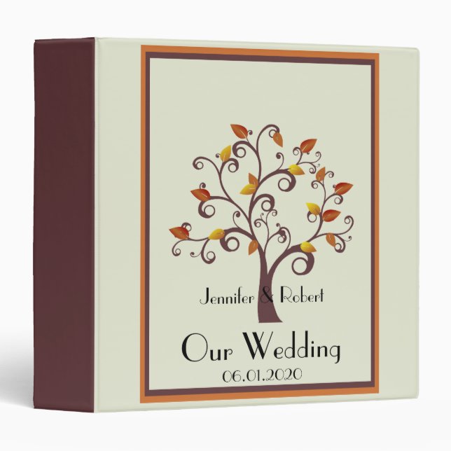 Whimsical Fall Tree Wedding Binder (Front/Spine)